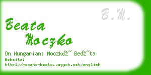 beata moczko business card